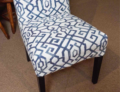 Pair Of Ethan Allen Host & Hostess Custom Slip Covered  Dining Chairs