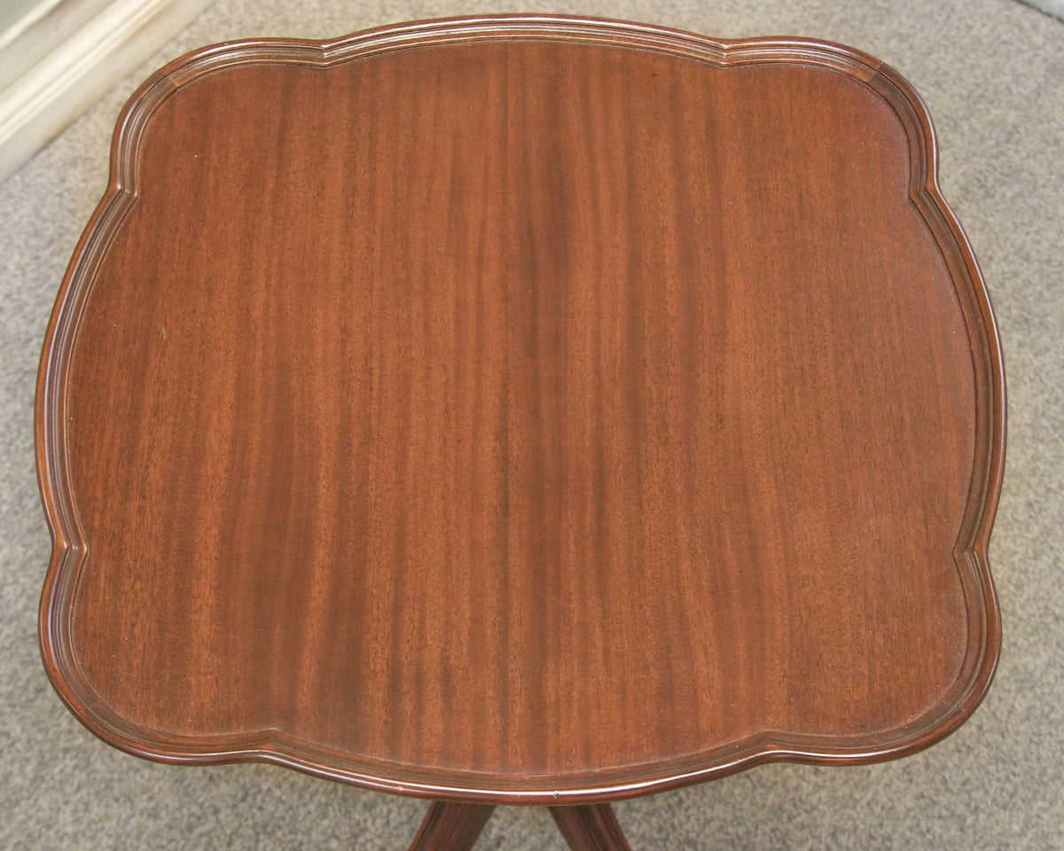 Solid Mahogany "Pie Crust" Accent Side Table