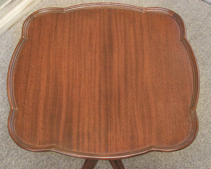 Solid Mahogany "Pie Crust" Accent Side Table