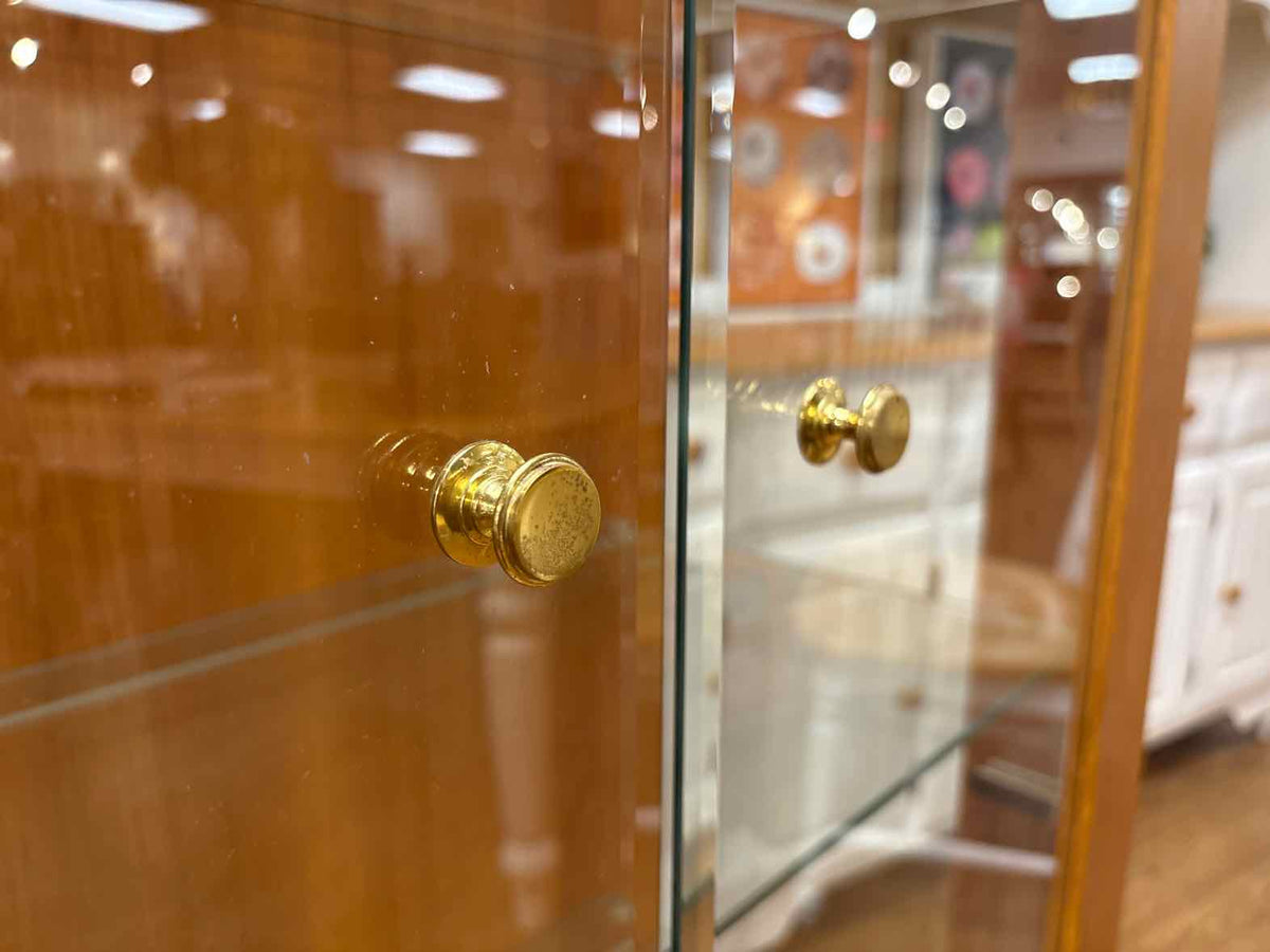 Lighted Teak Display Cabinet