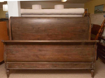 King Sleigh Bed in Espresso Distressed Finish