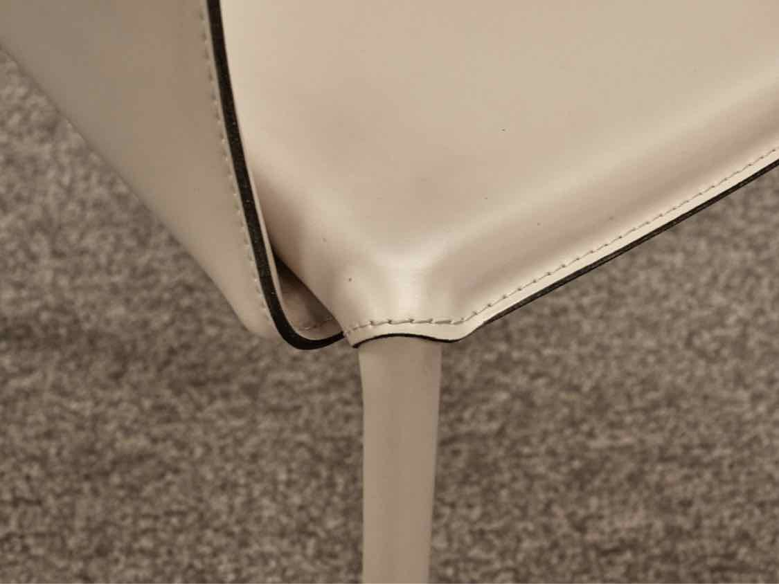 Pair of Bontempi Casa Linda Leather Arm Chairs in Cream