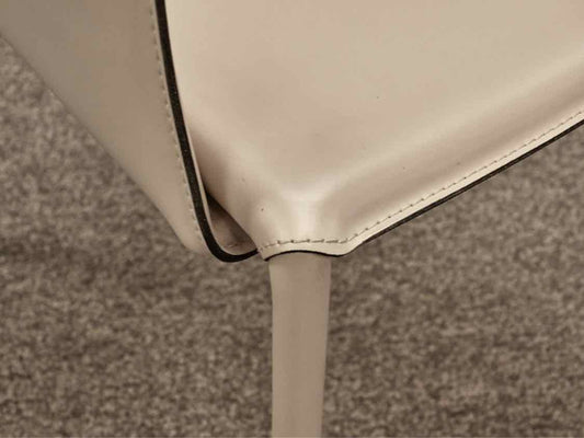 Pair of Bontempi Casa Linda Leather Arm Chairs in Cream