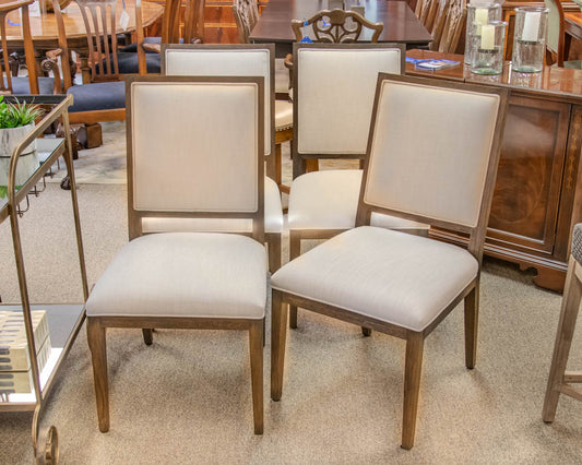 Set of 4 RH 'French Contemporary Dark Stain Finish Dining Chairs
