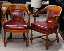 Set of 2 Red Leather Office Chairs