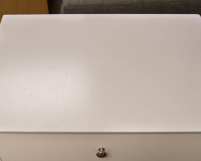 Pair of Crate & Barrel 'Mason' White 2 Drawer Nightstand