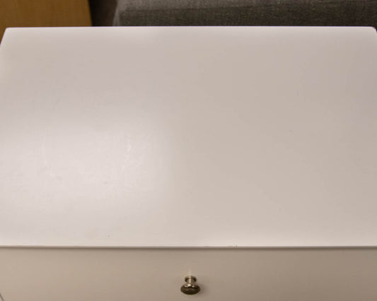Pair of Crate & Barrel 'Mason' White 2 Drawer Nightstand
