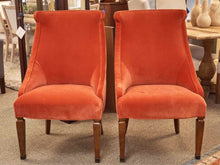 Pair of Host & Hostess Dark Coral Performance Velvet Dining Chairs