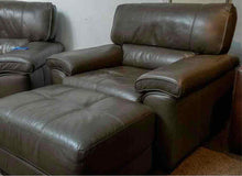Chateau d'ax Brown Bonded Chair & Ottoman