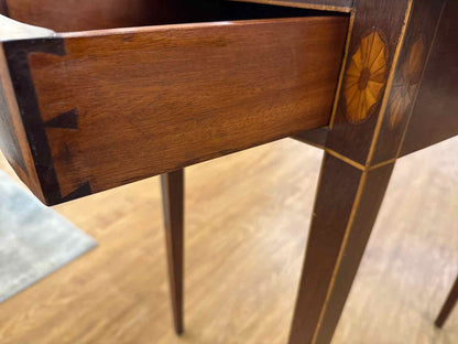 Mahogany Inlaid Drop Leaf Side Table