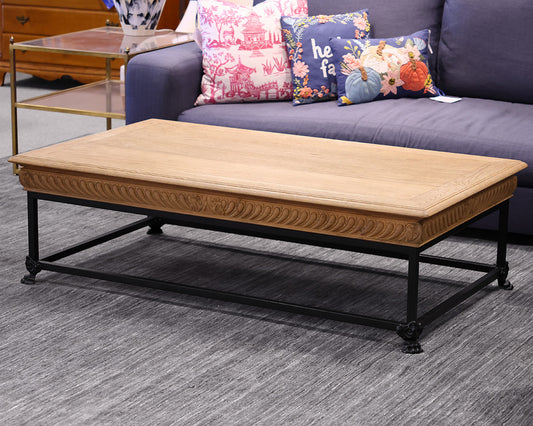 Restoration Hardware Frensh Oak Relief Coffee Table