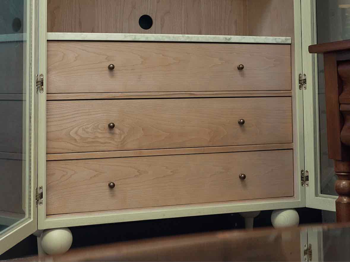 Anthropologie 'Fern' Marble Top 3 Drawer Arched Cabinet