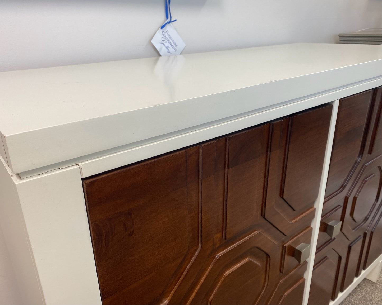 Two Tone White and Espresso Media Chest