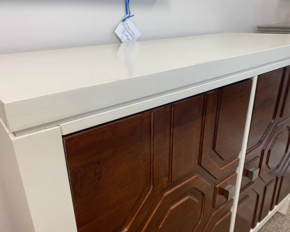 Two Tone White and Espresso Media Chest