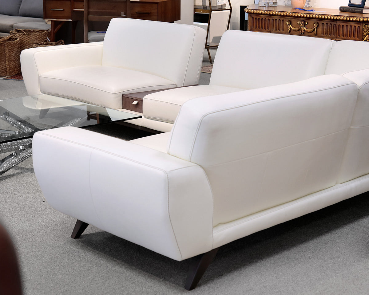 Roche Bobois White Leather Two-Piece Sectional