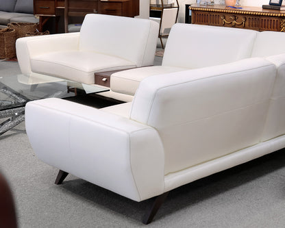 Roche Bobois White Leather Two-Piece Sectional
