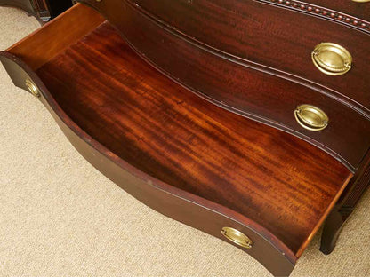 Manson's Solid Mahogany Serpentine 6 Drawer Chest