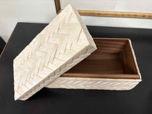 Medium Decorative Box in Herringbone Bone Inlay