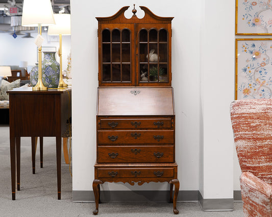 Tiger Maple Two-Piece Secretary Desk