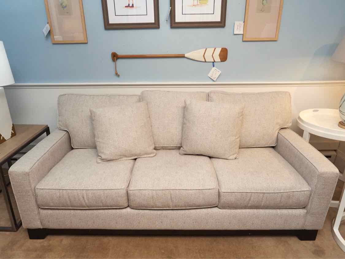 Ivory with Grey Fleck  Uphosltered 3 Cushion Sofa