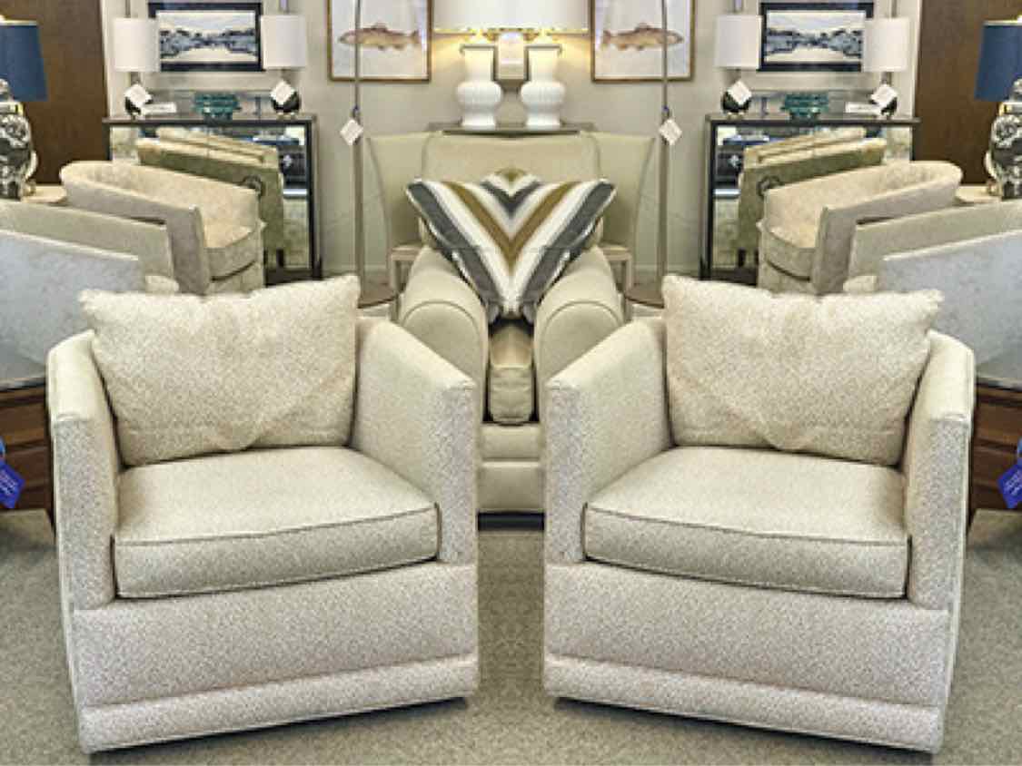 Pair of Boston Interiors Swivel Barrel Chairs in Cheetah Print