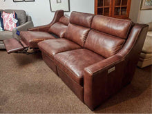 Bernhardt   3 Cushion Sofa  Chestnut Brown Leather Power  Recliner