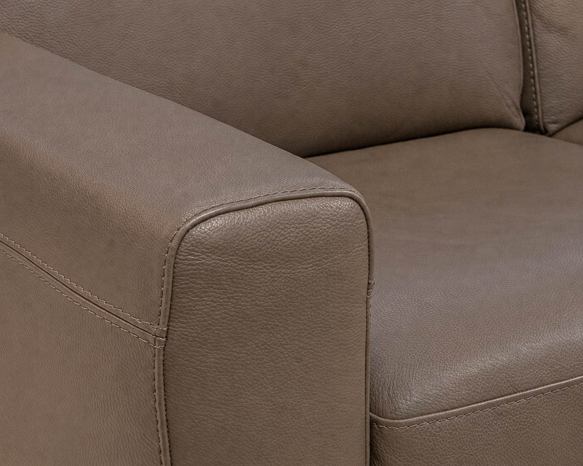 Bloomingdales Grey Leather 3 Cushion Sofa