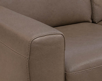 Bloomingdales Grey Leather 3 Cushion Sofa