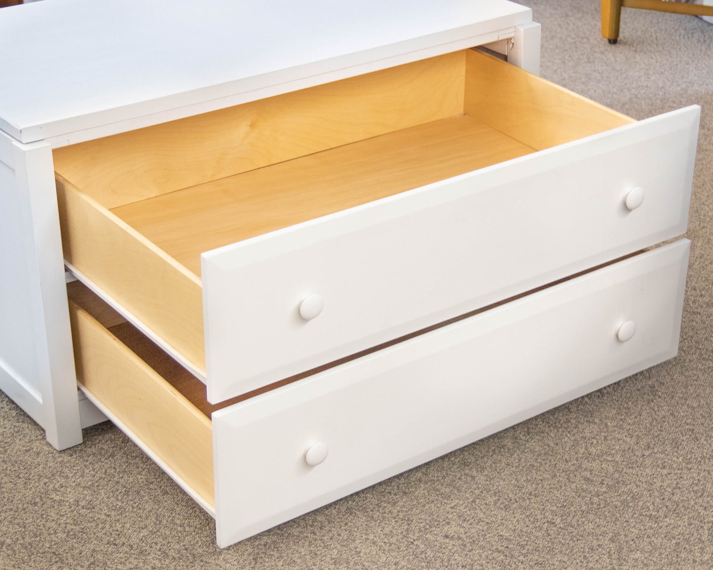 White Finish Stoage Chest with 2 Drawers