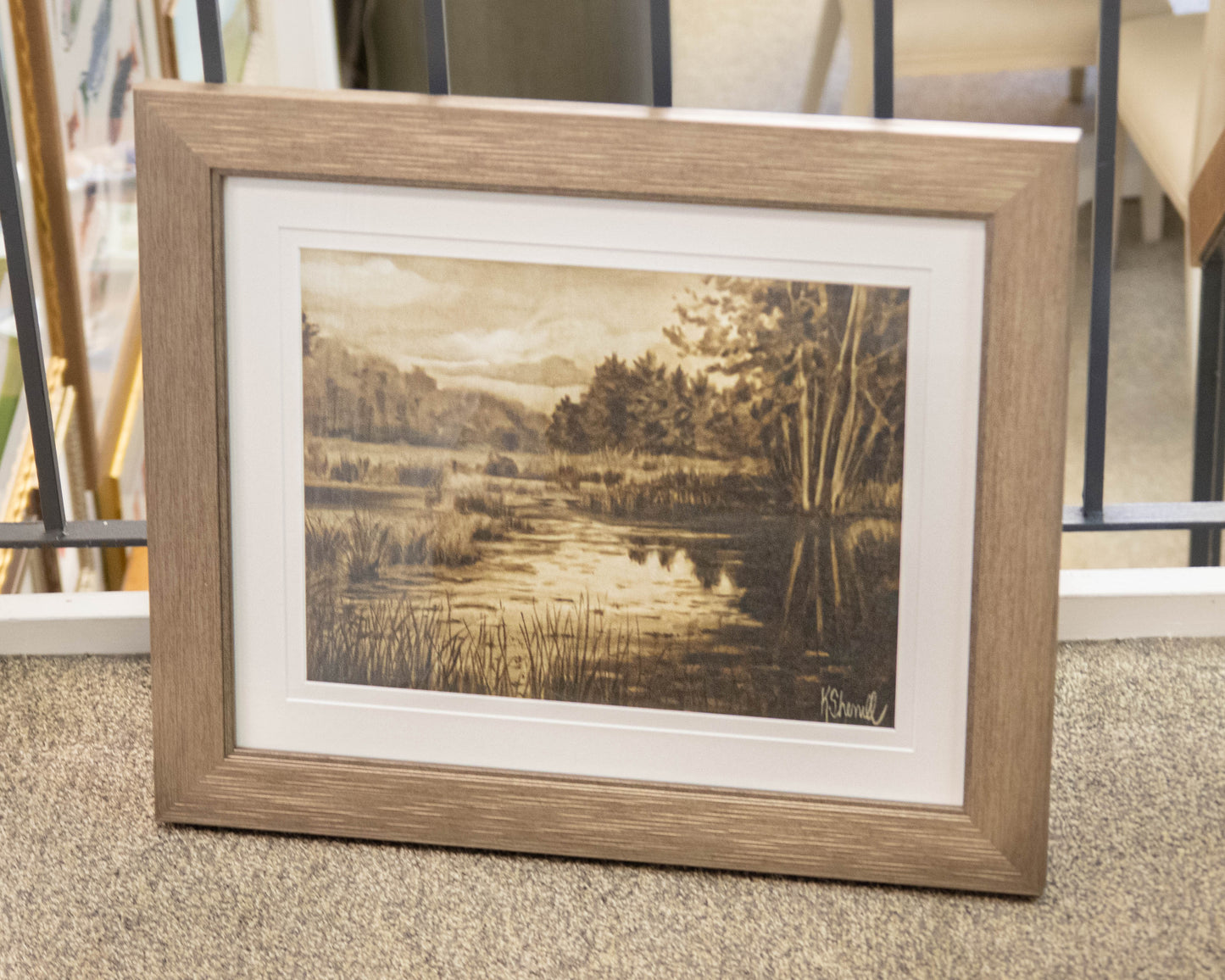 'Sepia Scape 2' Framed Print