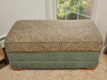 Temple Paisley Design 'Bermuda Teal' Upholstered  Storage   Ottoman
