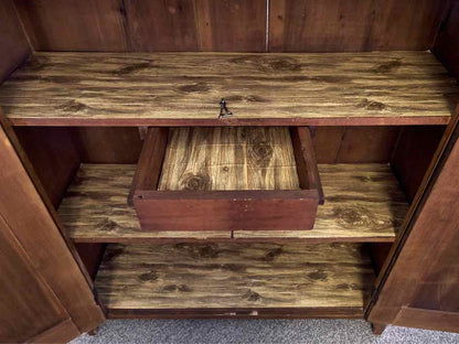 Cherry 2 Door Storage Piece with Shiplap Wood  Back