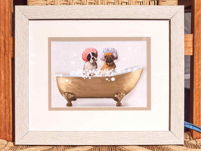 'Bath Dogs II' Framed Print 2/2