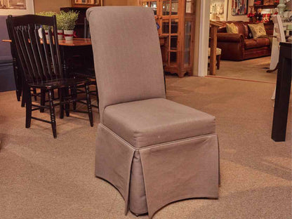 Set Of 4 'Magnetic Grey' Linen & Cotton Slipper Chairs Dining Chairs