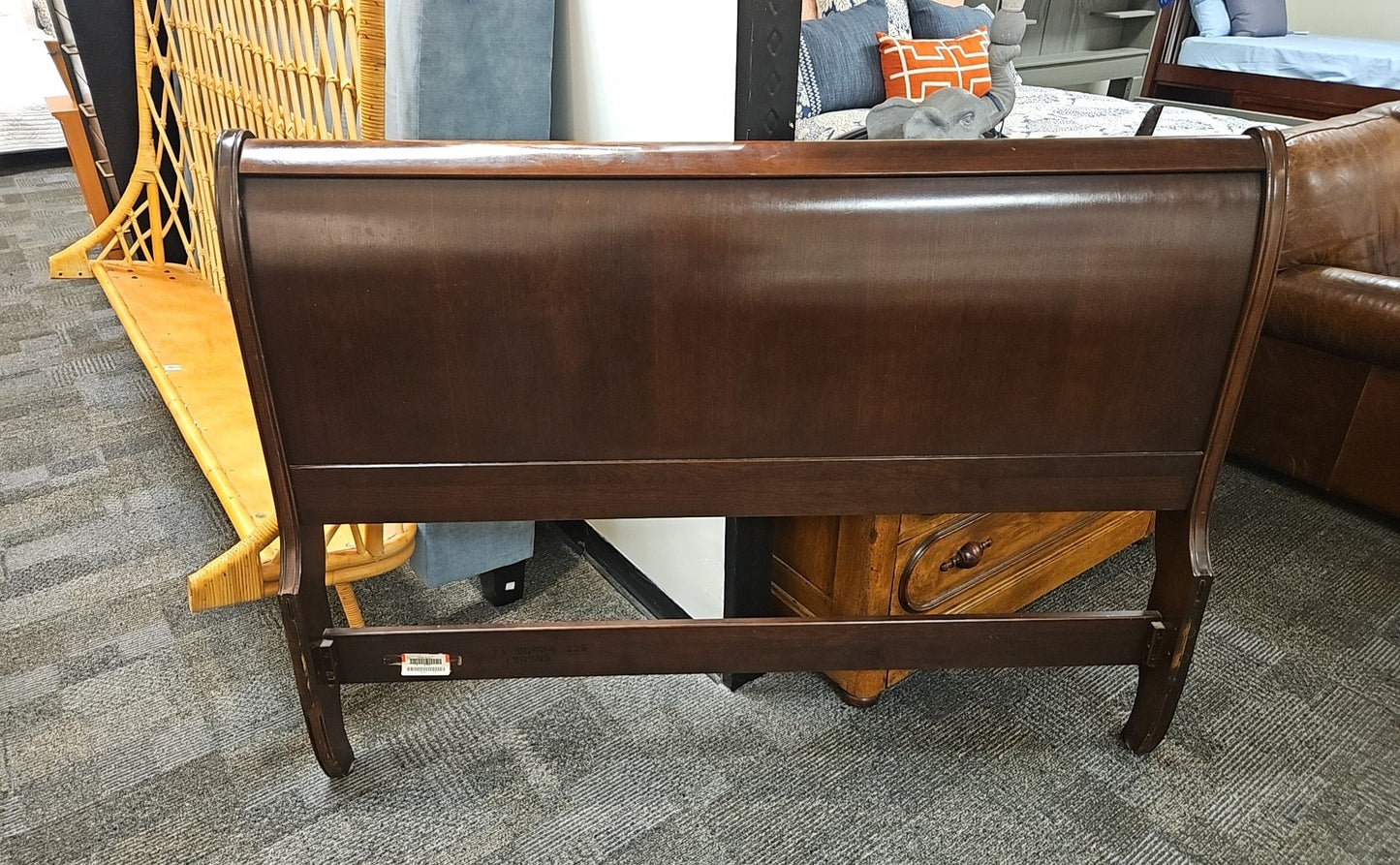 Ethan Allen Espresso Sleigh Bed