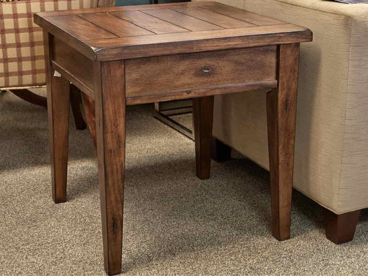 Jofran Square Side Table in Dark Finish Oak