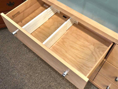 Baronet Double Dresser with Glass Top & Brushed Nickel Pulls