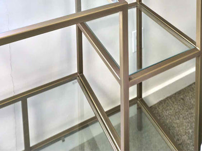 Pottery Barn Gold and Glass Bookcase
