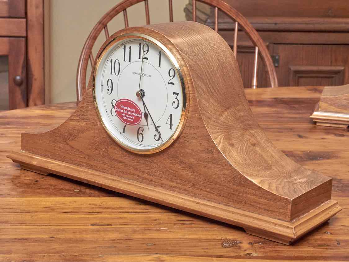 Howard Miller Dark Stain Oak Mantel  Clock