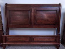 Queen Sleigh Bed in Cherry with Low Profile Footboard