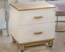 Land of Nod 2-Drawer Nightstand in White and Grey