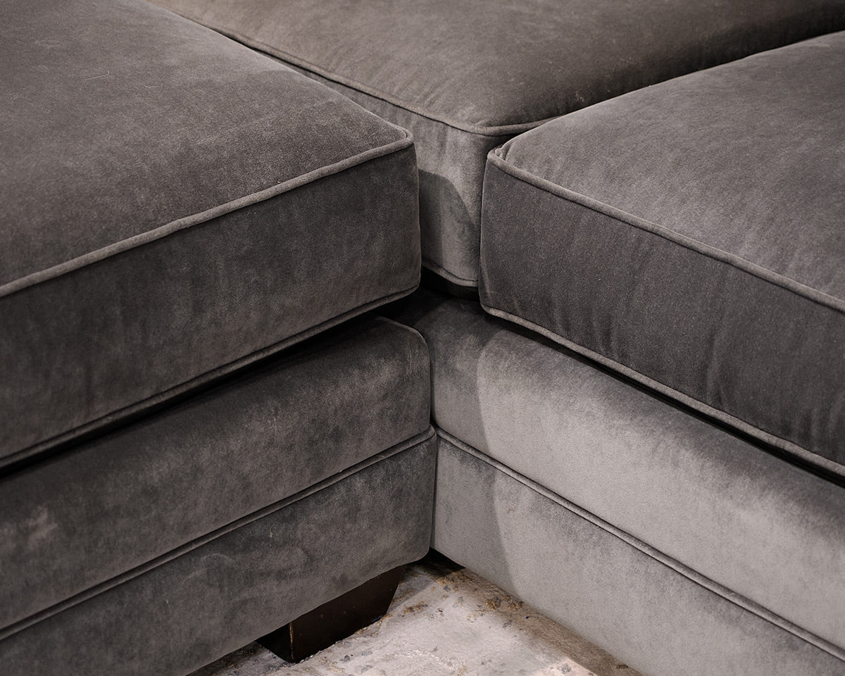 Bassett Two-Piece Velvet Sectional
