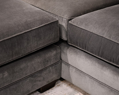 Bassett Two-Piece Velvet Sectional