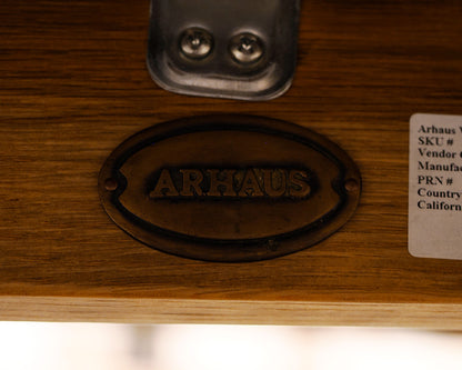 Arhaus Leather Industrial Dining Bench