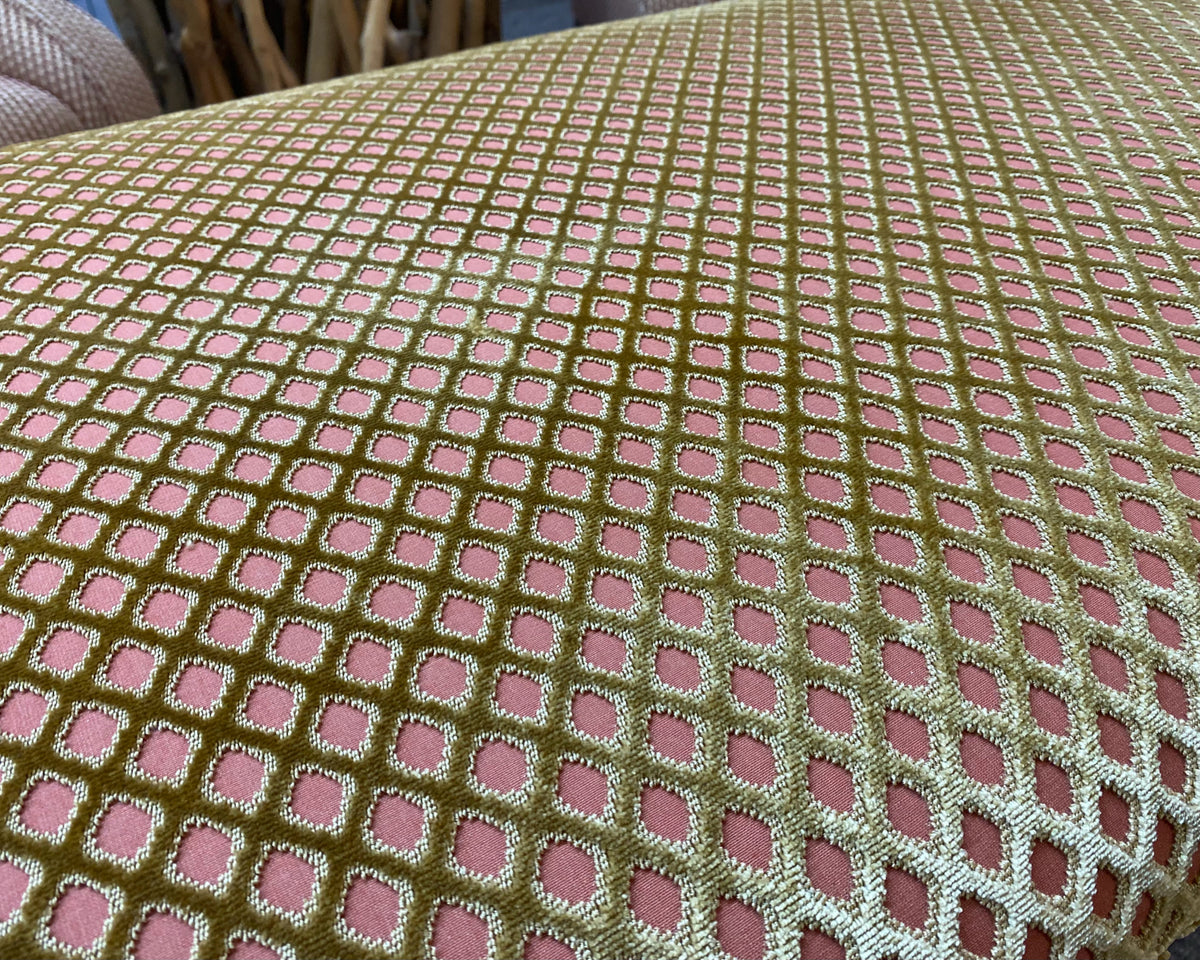 Duralee Milan Modern Bench Green and Pink Upholstery