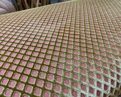 Duralee Milan Modern Bench Green and Pink Upholstery