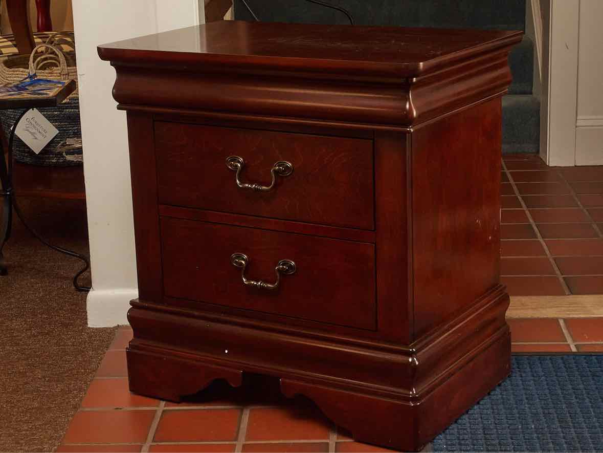 Pair of Louis Phillip Style  Cherry 2 Drawer Nightstands