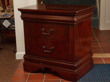 Pair of Louis Phillip Style  Cherry 2 Drawer Nightstands