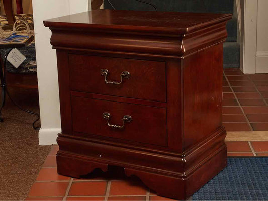 Pair of Louis Phillip Style  Cherry 2 Drawer Nightstands