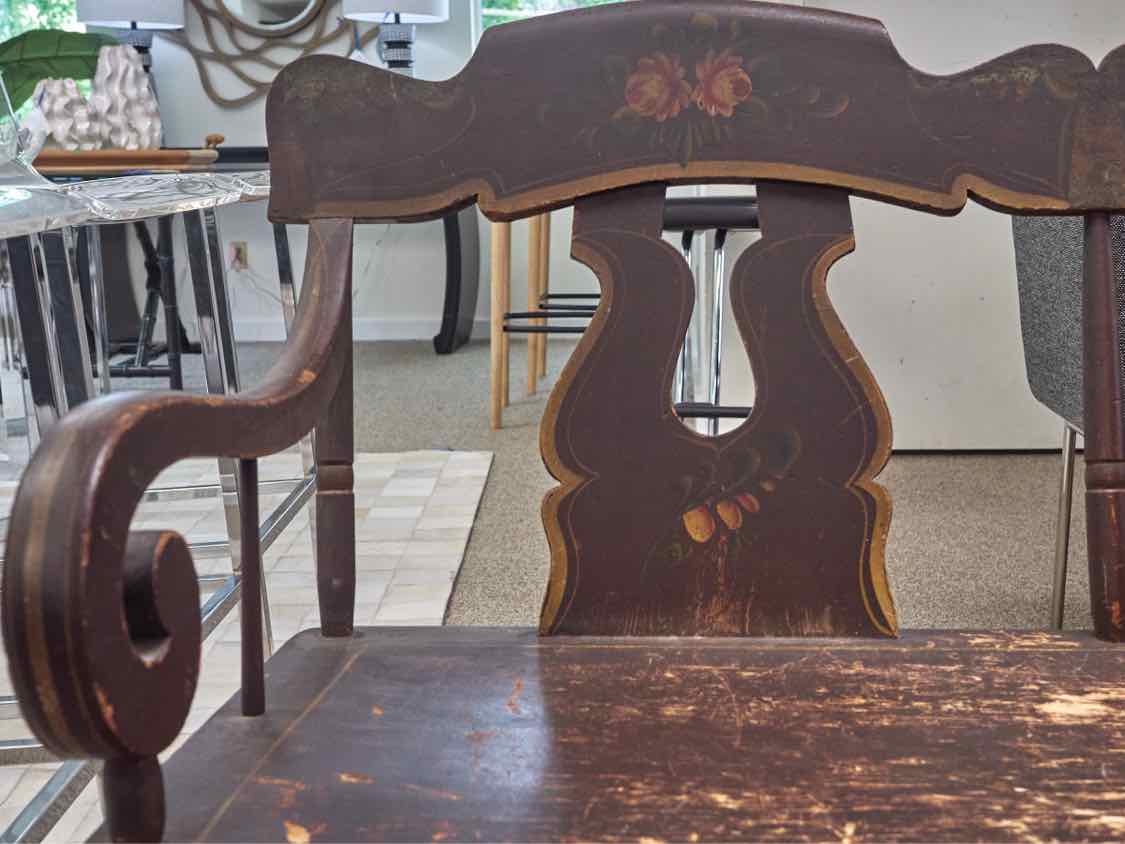 Black Rustic Antique Bench